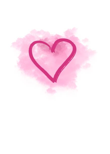 Heart in a pink haze on a white background