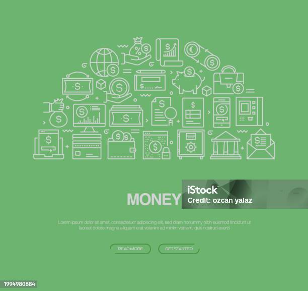 Header Background Money Money Related Vector Banner Design Concept Global Multisphere ...