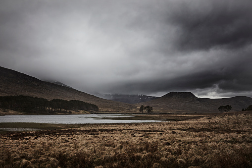 A road trip through the Scottish Highlands.  Mountains and Lochs.