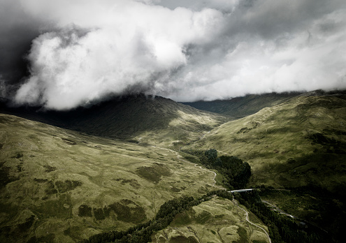 Aerial view of the Scottish Highlands