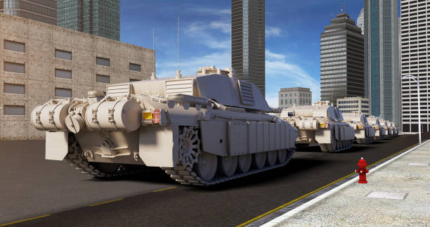 istock Advancing Armored Forces. Tanks Leading the Way. 1995013329