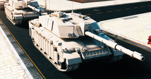 istock Advancing Armored Forces. Tanks Leading the Way In The City. 1995014366