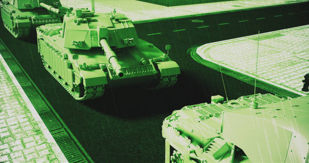 istock Tanks Pushing Through Fierce Resistance. Winter Time. 1995014706