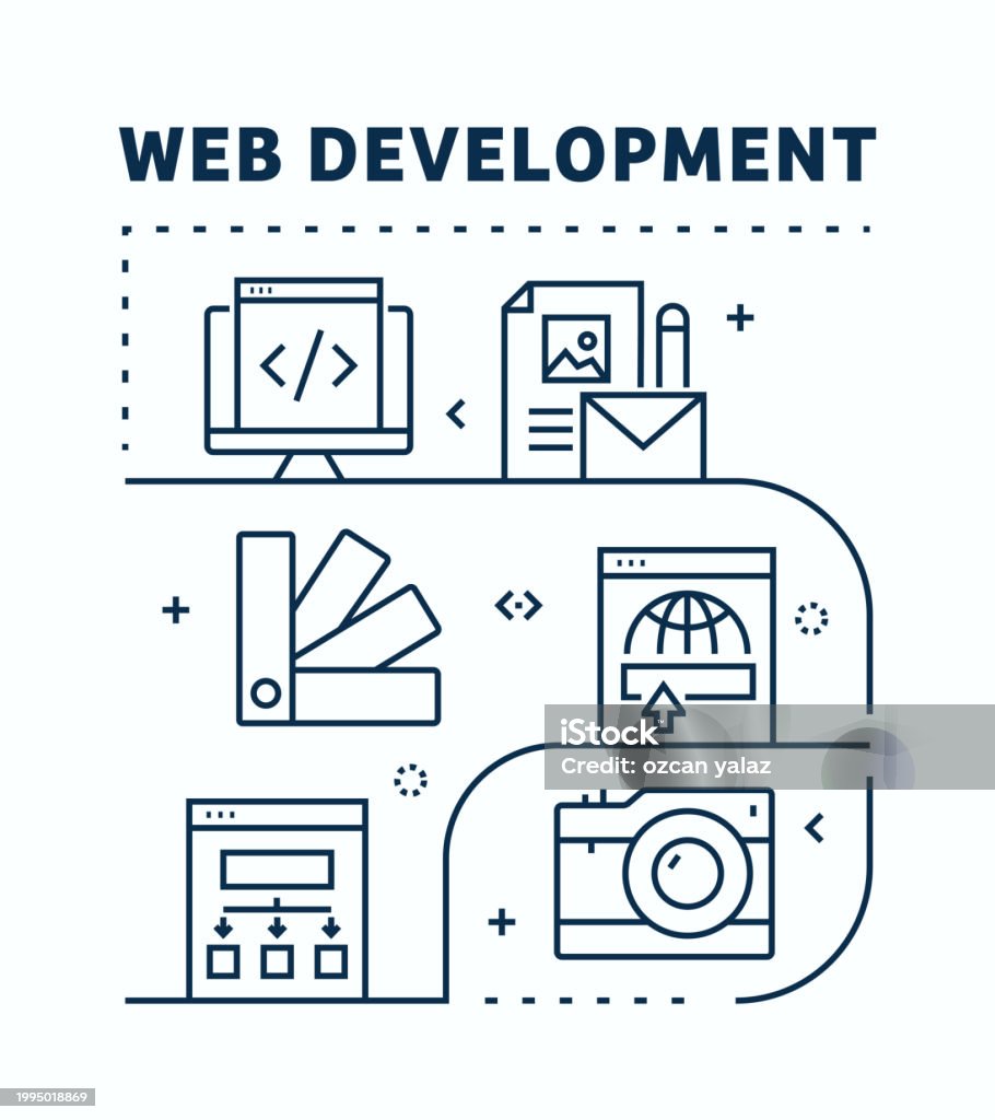 Web Development Related Web Development Related Vector Banner Design Concept Global Multisphere ...
