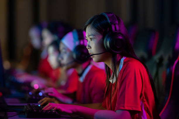 istock Asian female esport player on final match 1995040366