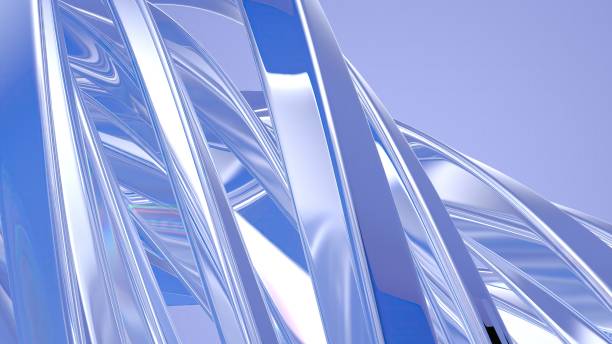 istock Clear Glass Curve Wavy Twisted Refraction And Reflection Lush Mysterious Clear Elegant Modern 3D Rendering Abstract Background 1995069729