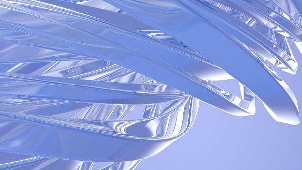 istock Clear Glass Curve Wavy Twisted Refraction And Reflection Transparent Fresh Elegant Modern 3D Rendering Abstract Background 1995074033