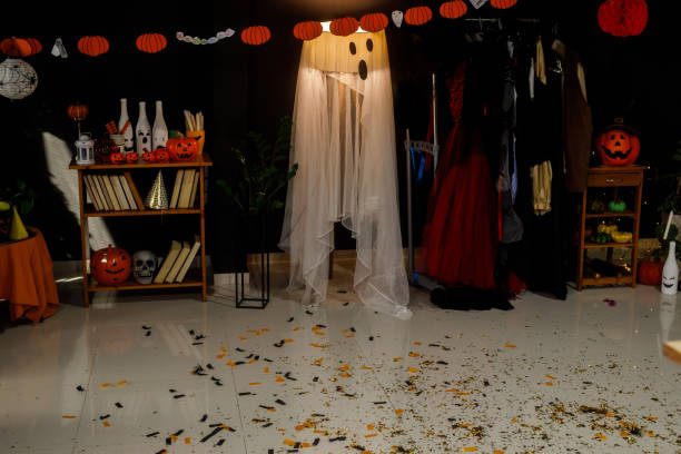 istock Confetti on the floor after a fun Halloween party 1995080947