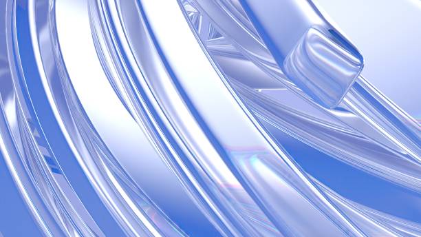 istock Clear Glass Curve Wavy Twisted Refraction And Reflection Mysterious Refreshing Elegant Modern 3D Rendering Abstract Background 1995101980