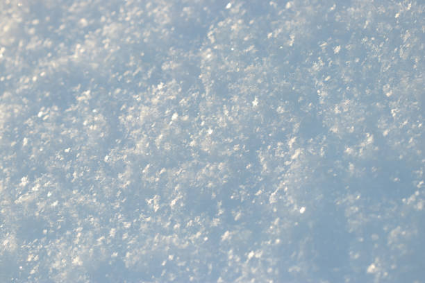 Many snowflakes on a snowfield Many snowflakes on a snowfield. Close-up of snowflakes sparkling in sunlight in winter forest snowfield stock pictures, royalty-free photos & images
