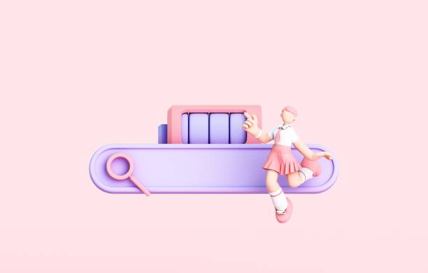 3D rendering of cartoon business elements