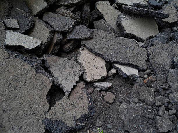 istock Pile of broken asphalt pavement 1995123150