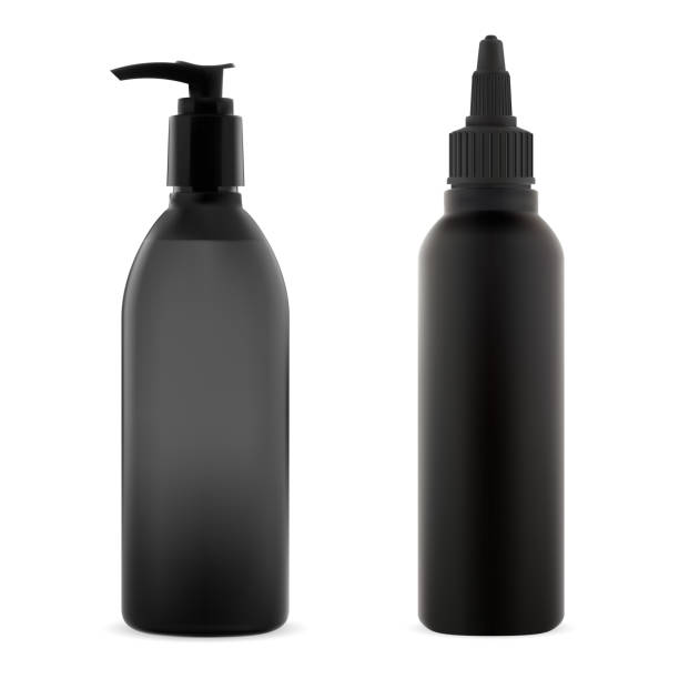 istock Hair cosmetic bottle mockup. Dye color spray tube 1995135676