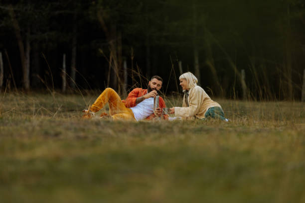 istock Happy couple on picnic. 1995150245