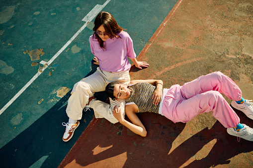 Relaxed Afternoon Hangout with Gen Z Friends at the Skate Park