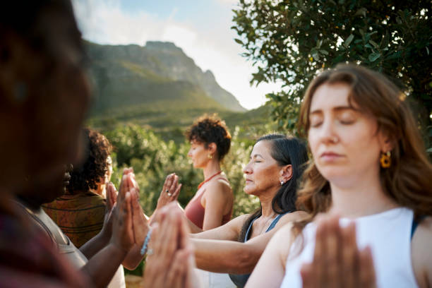istock Diverse women doing an exercise together during a scenic wellness retreat 1995174871