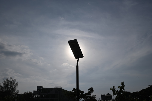 Solar panel light pole