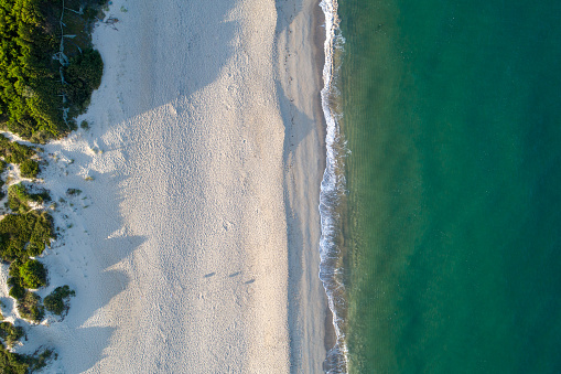 A dike erected to protect a beach of the north of France from erosion