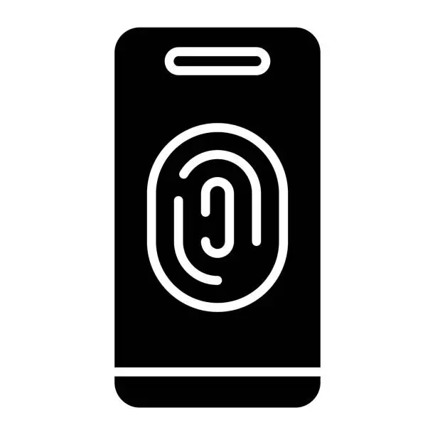 Vector illustration of Mobile Fingerprint Icon