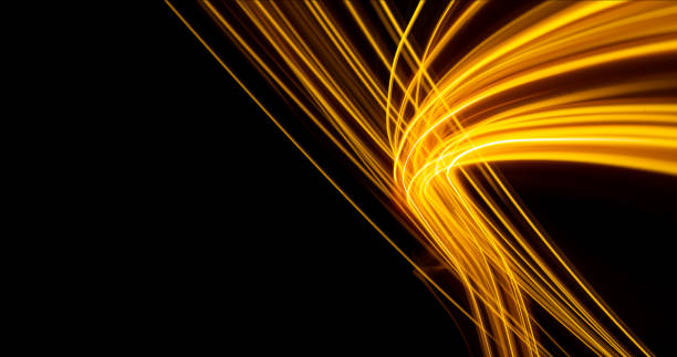 istock Abstract technology banner design. Digital neon lines on black background. 1995256060