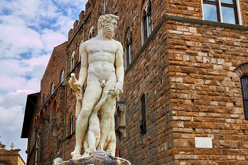 The figure of Neptune is a fragment of the fountain of Neptune on Signoria Square