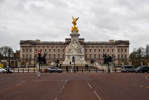 London, UK - February 6 2024: exterior daytime view of Buckingham Palace