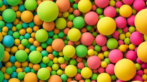 Vector illustration of Colorful matte soft balls background in bright summer tones