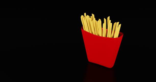 Newcastle upon Tyne, England - March 5, 2011:  McDonald's french fries isolated on a white background.  McDonald's is one of the largest fast food chains in the world.