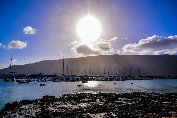 Spanish View Landscape in La Graciosa Lanzarote Tropical Volcanic Canary Islands Spain