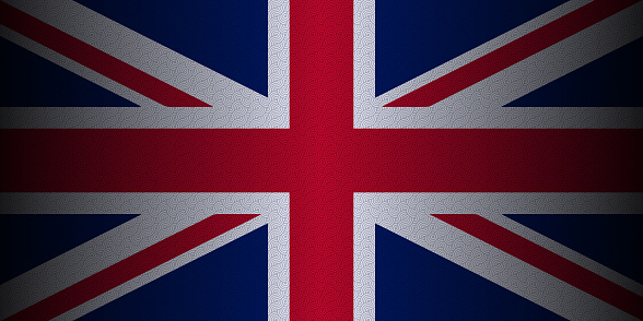 Great britain flag wallpaper with fabric textured and shadow effects