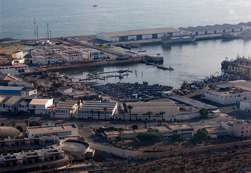 Agadir, Morocco - 11 November, 2023. Overview on the seaport Agadir, Morocco, Africa