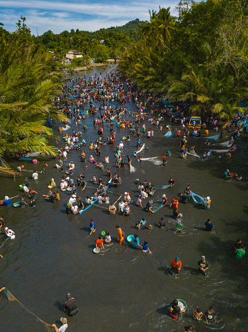 The Aerial View of Haruku Village in Haruku Island, Central Maluku, Indonesia