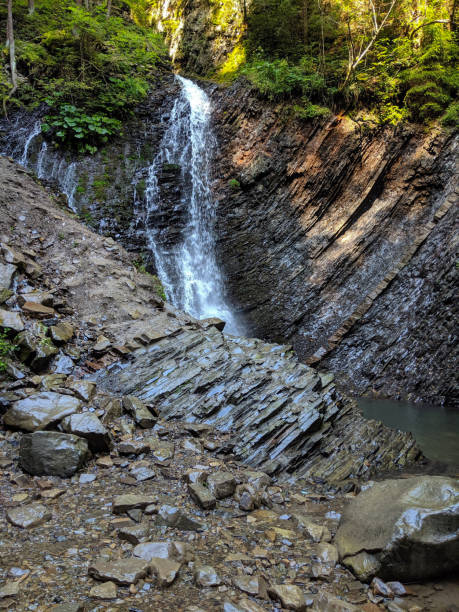 istock A beautiful waterfall between two rocks. Zhenetsky huk waterfall. Carpathian mountains. Ukraine 1995402043