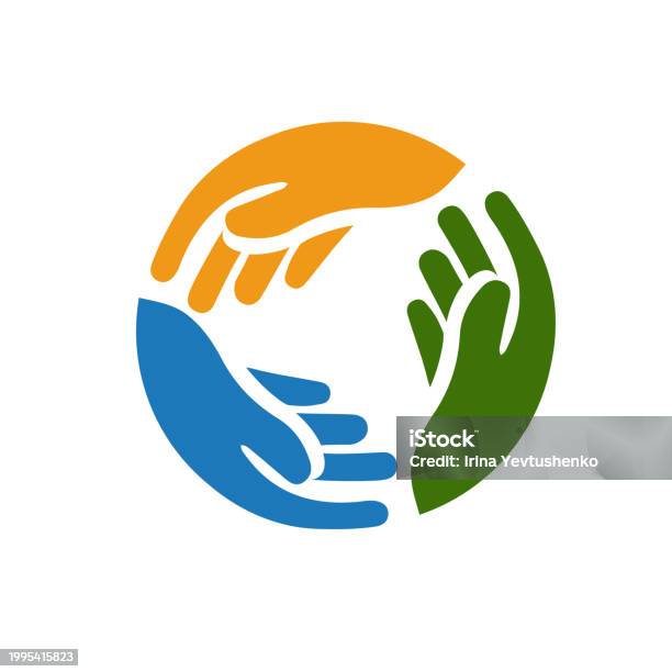 Support Work Smbol Hands In A Circle Symbol Of Teamwork Support Stock Illustration ...
