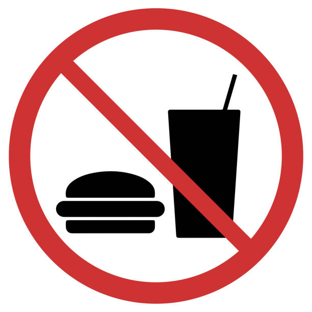 essen und trinken ist nicht erlaubt - no eating sign law eating stock-grafiken, -clipart, -cartoons und -symbole