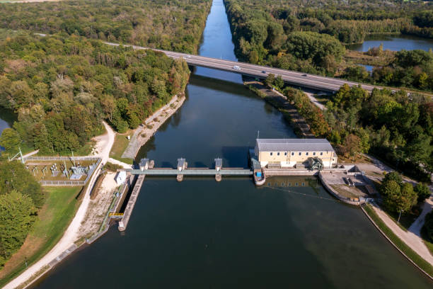 istock Hydroelectric power station, aerial view 1995421063