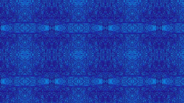 Abstract changing blue background, oriental pattern, kaleidoscope.