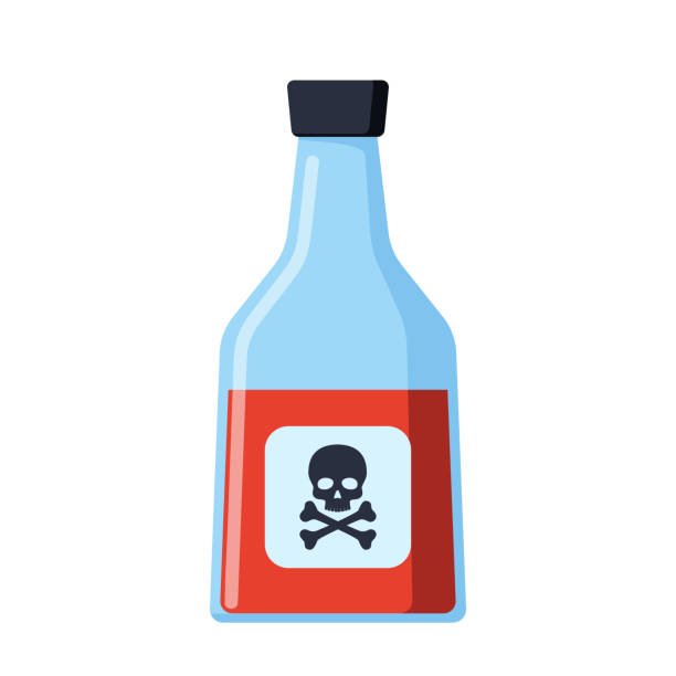 istock Bottle of poison or poisonous chemical toxin with crossbones label. Vector illustration. 1995451265