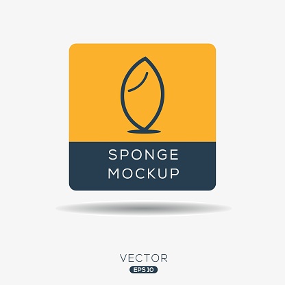 Sponge mockup icon, Vector sign.