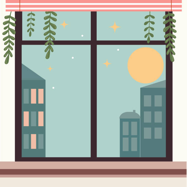Window. City Vector 170+ City Through A Window Stock Illustrations, Royalty-Free Vector ...