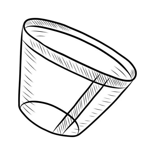 Vector illustration of BLACK AND WHITE VECTOR DRAWING OF A PLASTIC COLLAR FOR PETS