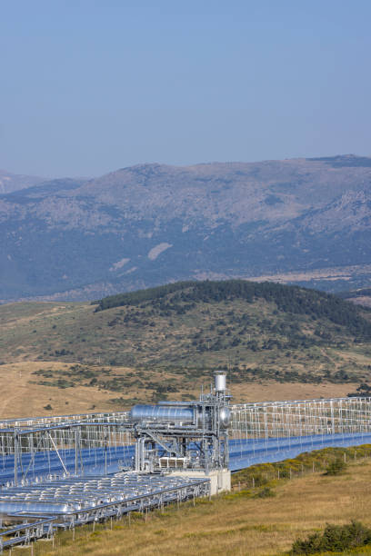 istock Fresnel-type thermodynamic concentration solar power plant in Llo, France 1995537335