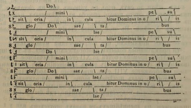 istock Hookebold notation of a polyphonic composition in the old book the History of Music, by Nauman, 1897, St. Petersburg 1995544760