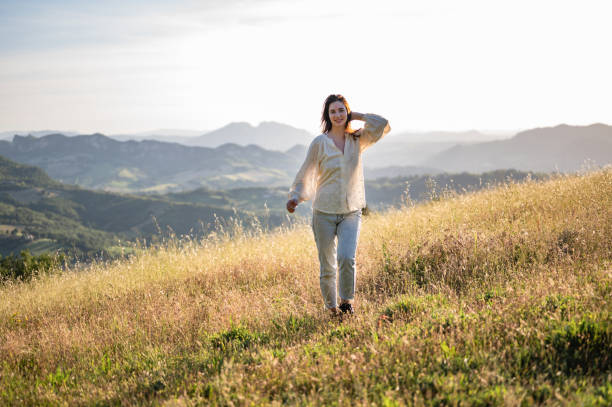 istock Millennial woman relaxing in nature. 1995572574