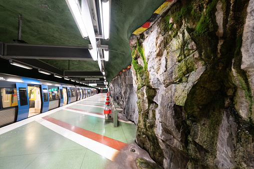 Train at metro station in Prague