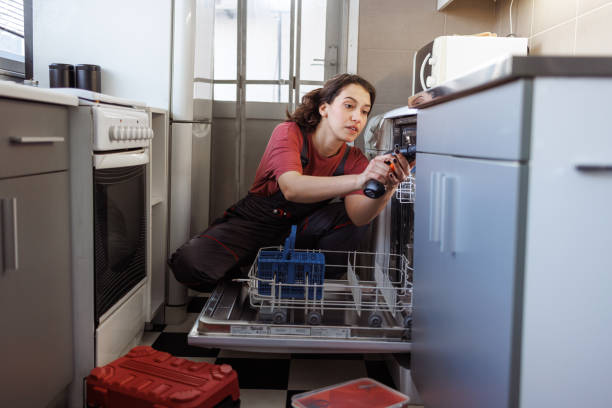 istock A young woman repairs the dishwasher 1995672613