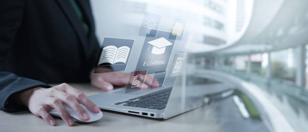 istock Concept of Online education. man use Online education training and e-learning webinar 1995675939