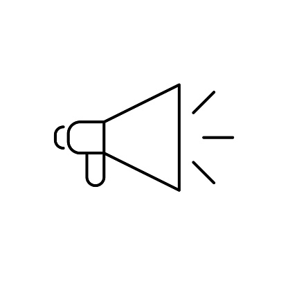 Megaphone icon. Linear style. Vector icon