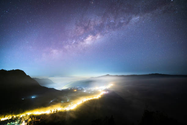 istock Milky Way above Cemoro Lawang village, Bromo mountain, Java, Indonesia 1995698040