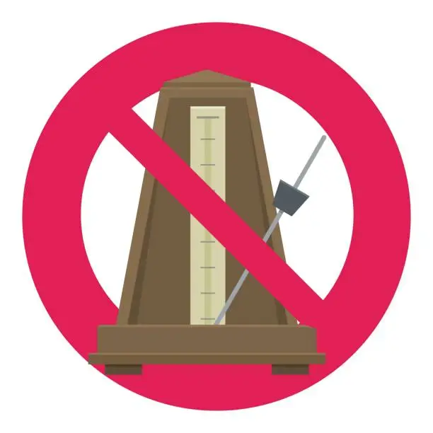 Vector illustration of Metronome ban (flat design, cut out)